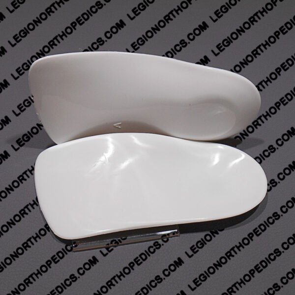 white poly orthotic flat heel